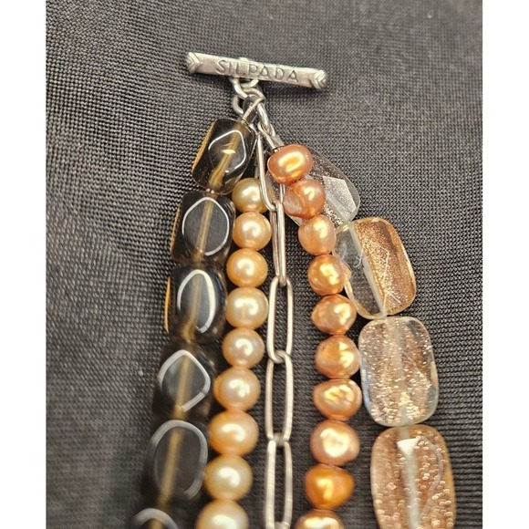 Boho Layered Silpada Smoky Quartz Brown‎ Bracelet Wedding Work - Picture 5 of 7